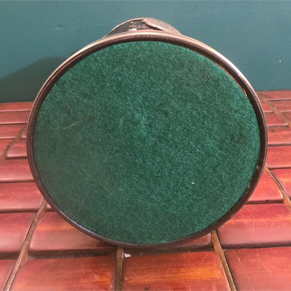 Mid Century Owl Decanter Pewter & Amber Glass 9"x4" Diameter 1 Liter Capacity - Picture 8 of 8